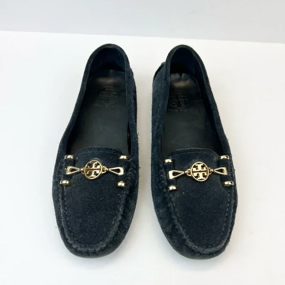 Tory Burch Navy  Blue Suede Moccasins Driving Loafer Shoes Size 7M - Picture 8 of 8
